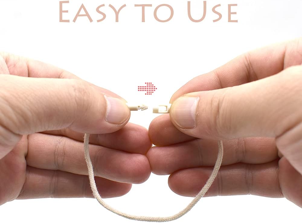 1000 pcs米色粗棉线 礼品服装价格标签绳悬挂标签绳扣环扣扣环紧固件钩扣快速连接衣服标签鞋子按扣锁行李标签